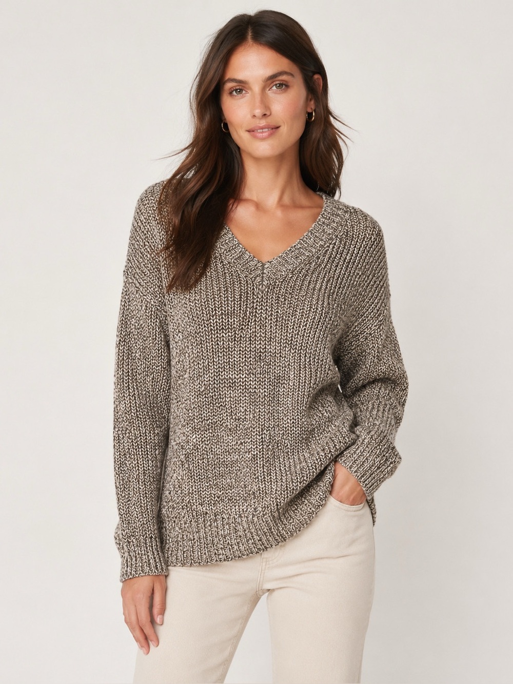 Vintage Pierre Cardin Heavy Knit Gold Shimmer V neck Sweater Women’s M